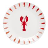Assiette plate en porcelaine d&eacute;cor marin &Oslash;26cm (2 mod&egrave;les sardine ou homard)