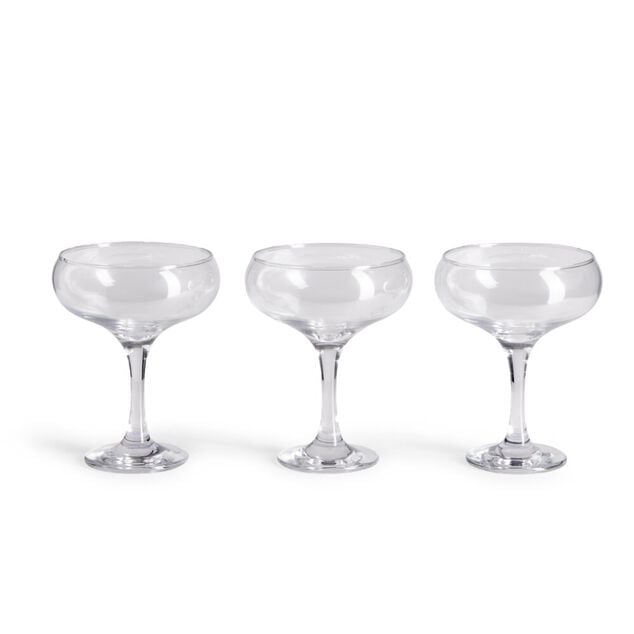 Lot de 3 coupes de champagne en verre 27cl