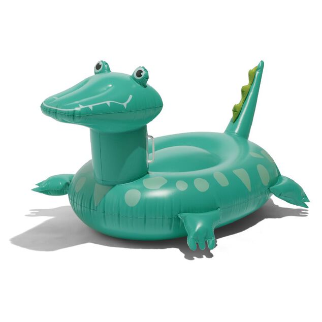 Crocodile &agrave; chevaucher gonflable Funky vert 139x66cm