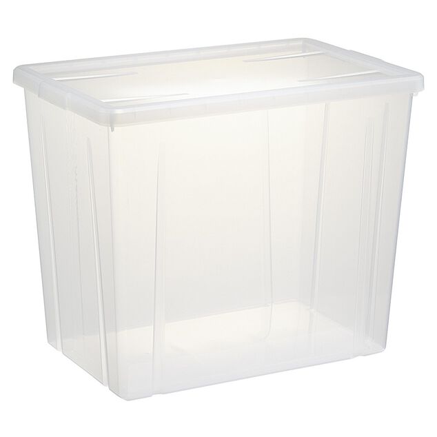 Bo&icirc;te de rangement transparente avec couvercle 82L