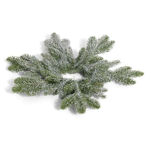 Couronne de No&euml;l enneig&eacute;e forme flocon de neige &Oslash;40cm
