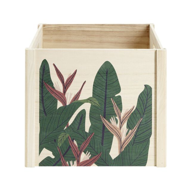 Bo&icirc;te de rangement ouverte en bois 34x28xH34cm (2 mod&egrave;les)