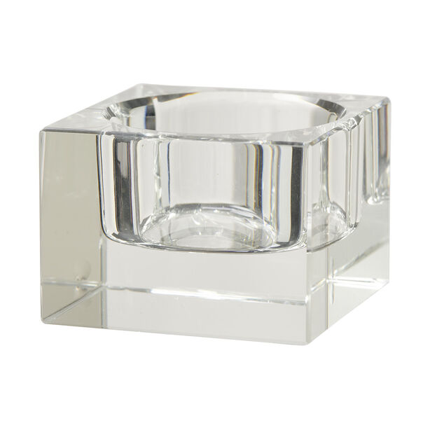 Porte bougie carr&eacute; en verre