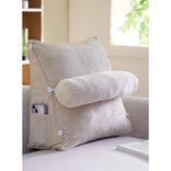 Coussin de lecture triangulaire coton beige 45x20xH45cm