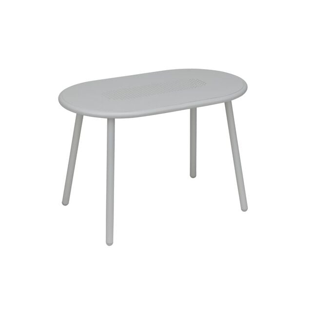 Table basse Faro m&eacute;tal gris clair 60x35xH40cm
