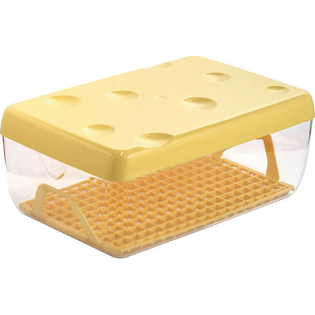 Bo&icirc;te &agrave; fromage avec couvercle transparente et jaune 3 L