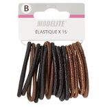 Élastique sans métal noir marron fil brillant x15