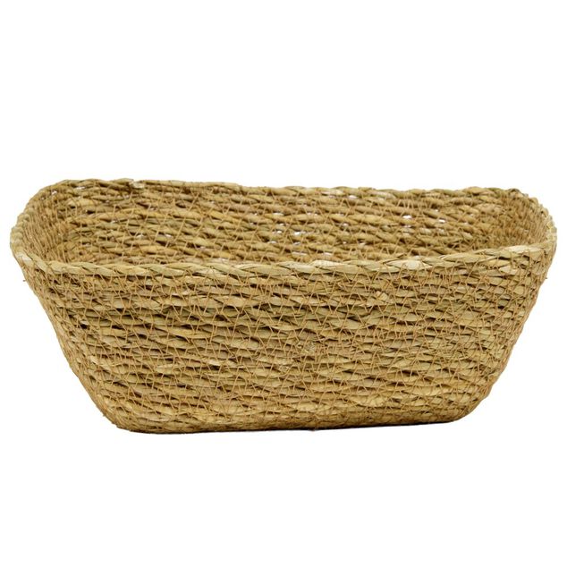 Pani&egrave;re rectangulaire en jute Typha marron 22x17xH9cm