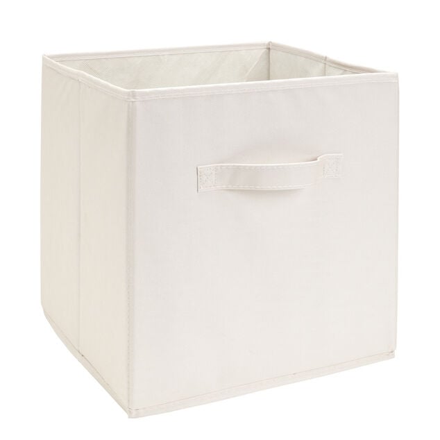 Pani&egrave;re de rangement Box Cube cartonn&eacute;e gris clair 31x31xH29cm