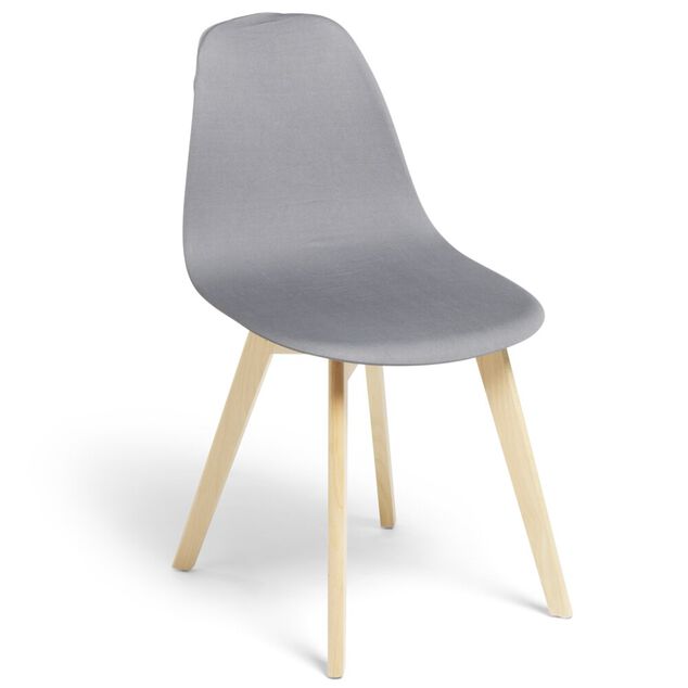Housse de chaise 45x40xH45cm Lot de 2 (2 mod&egrave;les gris ou blanc)