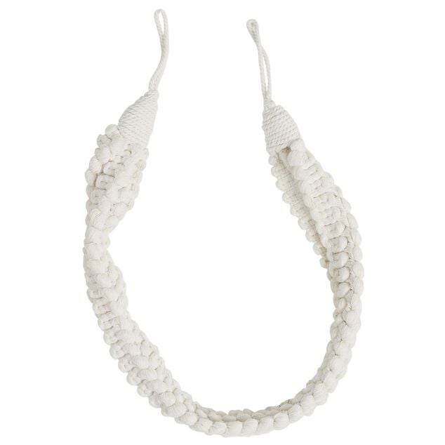 Embrasse corde tressée plate coton beige