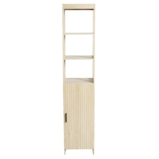 Colonne salle de bain en bois 1 porte et 3 &eacute;tag&egrave;res 35x26xH173cm