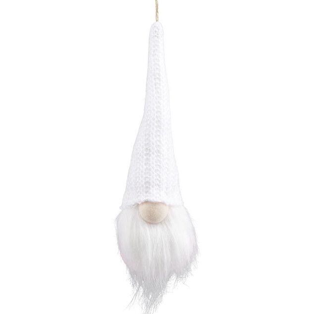 Gnome lumineux avec bonnet de laine &agrave; poser ou suspendre &Oslash;7xH20cm