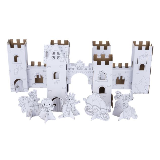 Ch&acirc;teau 3D en carton &agrave; colorier (2 mod&egrave;les)