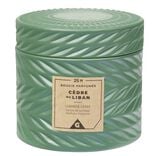 Bougie parfumée vert design relief senteur cèdre du Liban 25H
