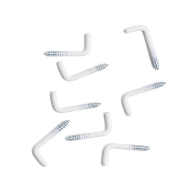 Lot de 8 gonds &agrave; vis blanc 2,5x25mm