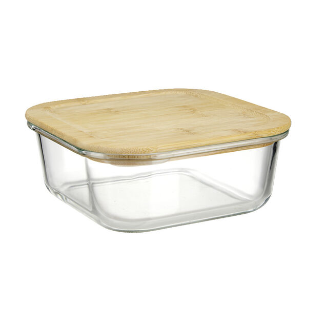 Bo&icirc;te alimentaire en verre couvercle bambou 1,1L