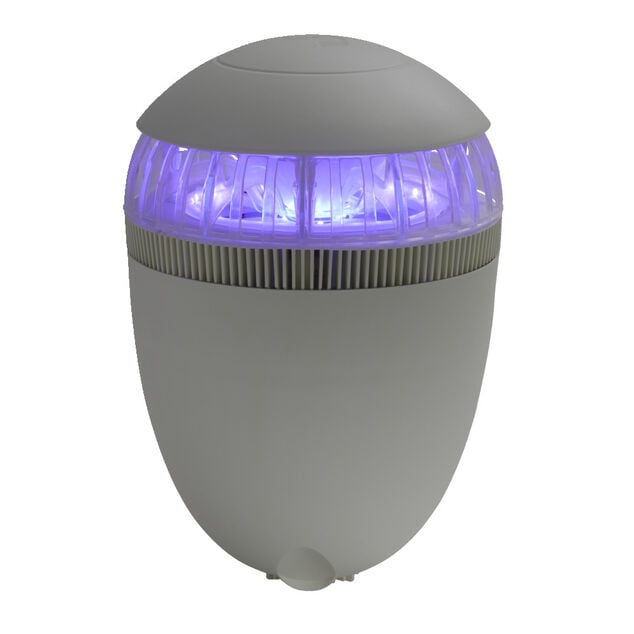 Pi&egrave;ge &agrave; insectes plastique m&eacute;tal blanc 21LED &agrave; aspiration 200m&sup2; &Oslash;23xH35cm