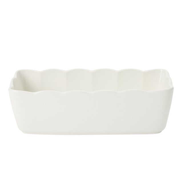 Moule &agrave; cake rectangulaire en c&eacute;ramique bord festonn&eacute; 28x13xH9cm (2 mod&egrave;les)