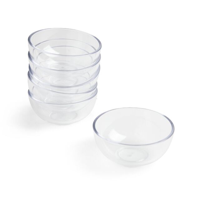 Lot de 6 verrines 120ml plastique transparent Ø8,3xH4cm