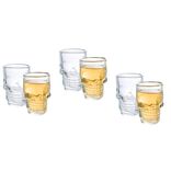 Lot de 6 verres shooters Halloween forme t&ecirc;te de mort