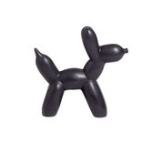 Chien c&eacute;ramique &agrave; poser forme ballon sculpt&eacute; H16,5cm noir ou blanc  - 2 mod&egrave;les