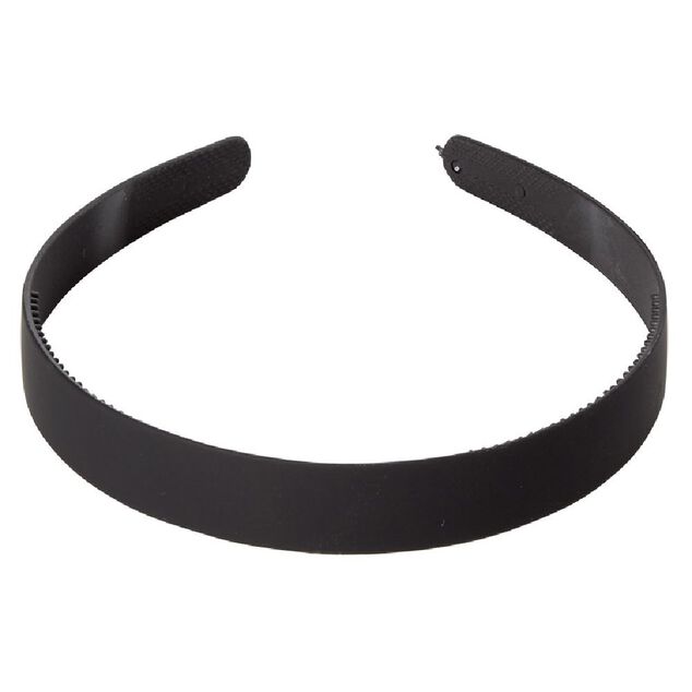 Serre t&ecirc;te plastique fin noir mat