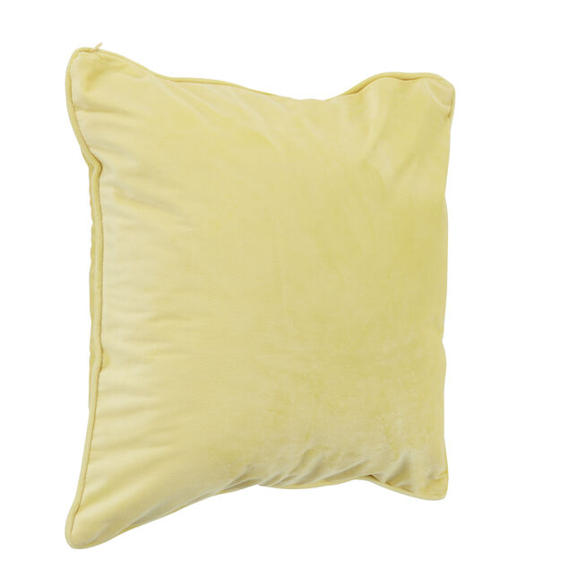 Housse de coussin en velours jaune moutarde