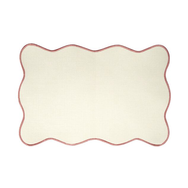 Set de table rectangulaire bord vague polyester 30x45cm (2 mod&egrave;les)