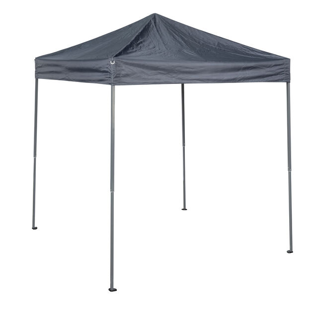 Tonnelle de jardin carr&eacute;e Easy m&eacute;tal et tissu gris UPF50+ 200x200xH245cm 4m&sup2;