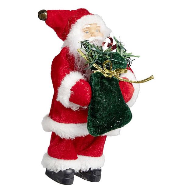 Figurine P&egrave;re No&euml;l avec cadeau H18cm