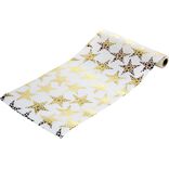 Chemin de table Blanc motifs &Eacute;toiles