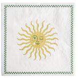 Serviette papier x20 blanc motif soleil jaune et blanc 33x33cm