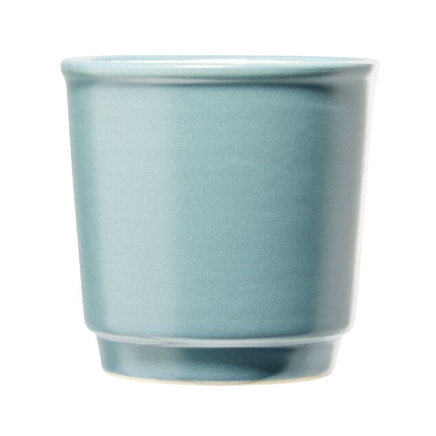 Tasse en grès carrée sans anse bleu 390ml Ø9,6xH8cm