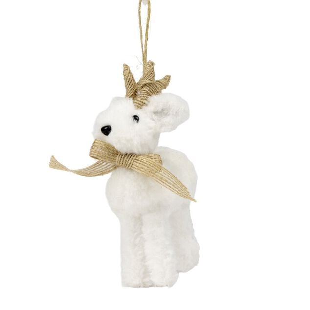 Animal de No&euml;l &agrave; suspendre effet fourrure (3 mod&egrave;les)