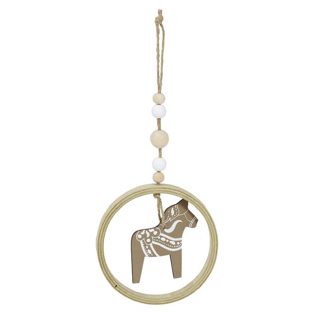 Cercle en bois fantaisie &agrave; suspendre &Oslash;8cm - 3 mod&egrave;les