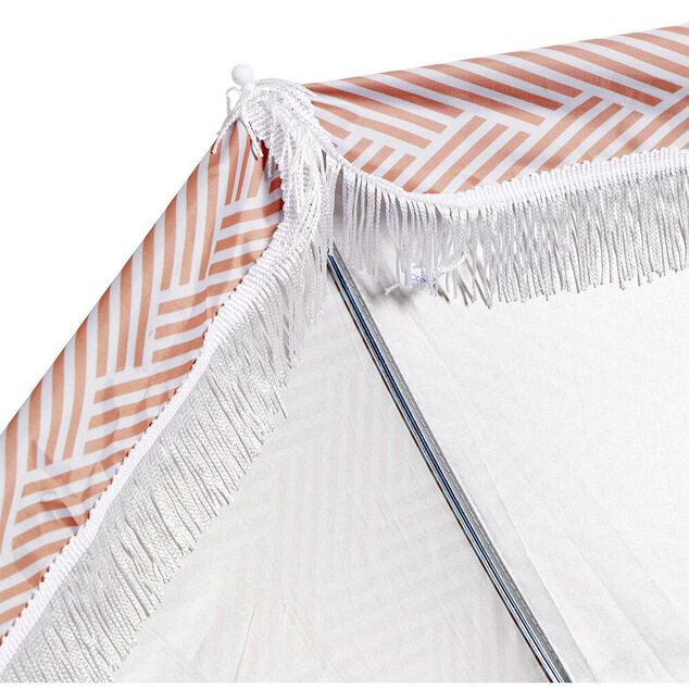 Parasol de plage blanc et rose &Oslash;106xH80cm