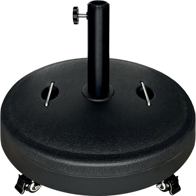 Pied de parasol &agrave; roulettes 35kg &Oslash;50xH42cm noir