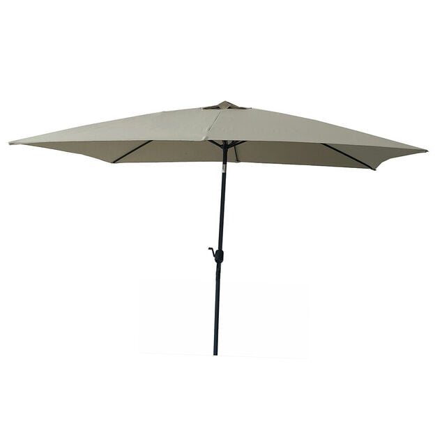 Parasol centr&eacute; rectangle TIAGO taupe