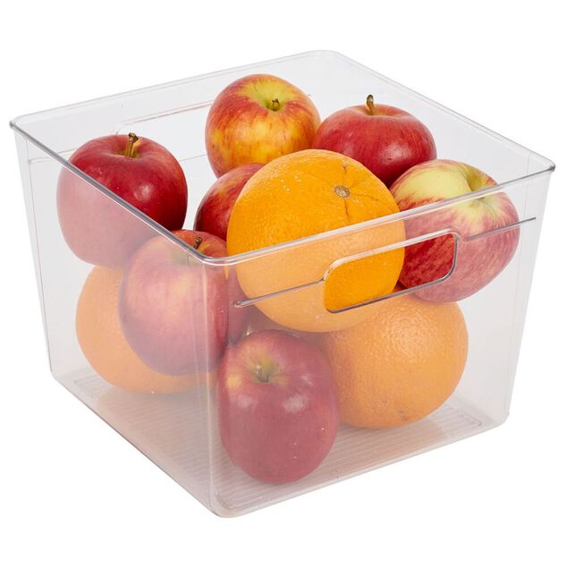 Bac de rangement carr&eacute; transparent pour frigo 5,5L
