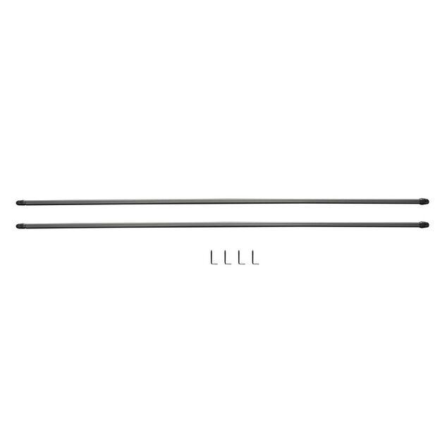 Tringle de vitrage Extensible 80-100 cm m&eacute;tal argent&eacute; x2