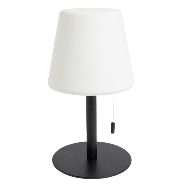 Lampe LED à tirette en polypropylène noir et blanc Ø15,5cm