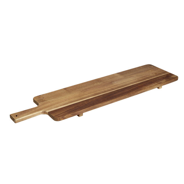 Planche de service XL en bois d'acacia avec pied 20x75cm