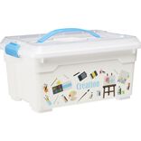 Boîte de rangement motif loisirs créatifs 12L