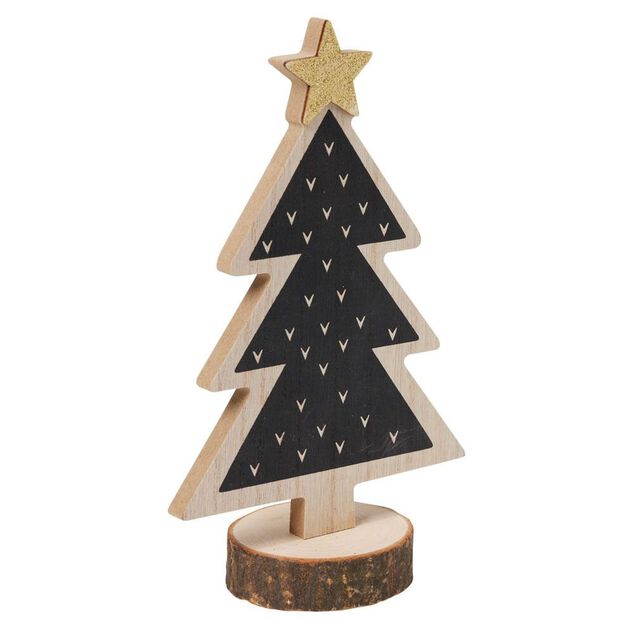 Décoration à poser sapin en bois H20x12cm