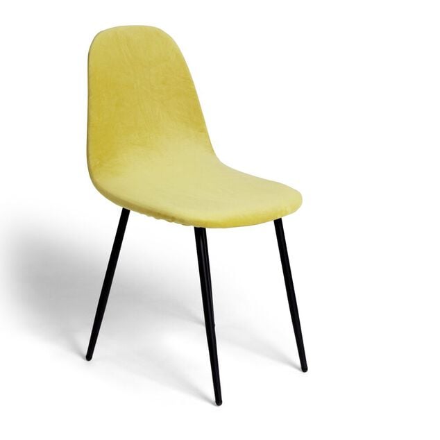 Housse de chaise velours extensible jaune L45xP40xH45cm