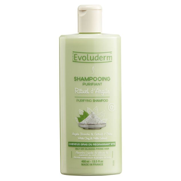 Shampooing purifiant Evoluderm argile blanche ortie 400 ml