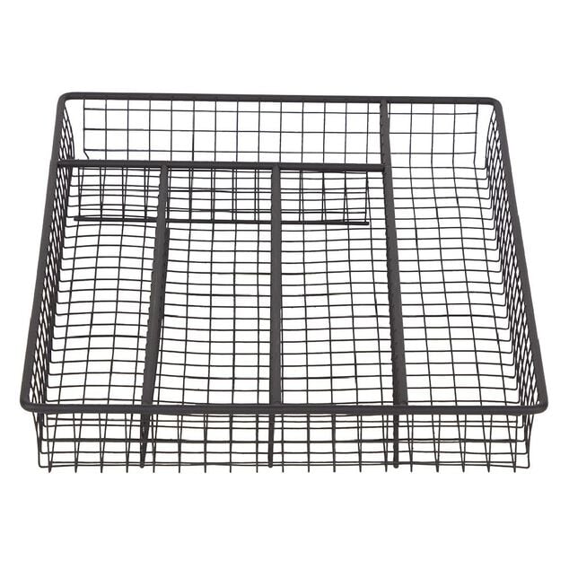 Range couvert pour tiroir grillage en fer noir