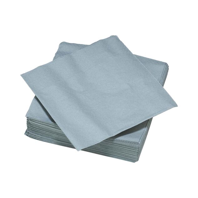Serviette carr&eacute; unie grise 2 plis en papier x50