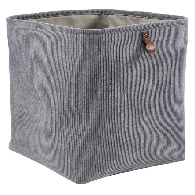 Pani&egrave;re Box Cube effet velours 31x31x31cm gris